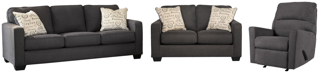 Alenya 16601 Charcoal Sofa 3-Piece Living Room Set