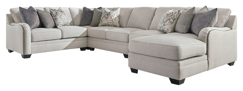 Dellara 32101S6 Chalk 4-Piece Sectional with Chaise
