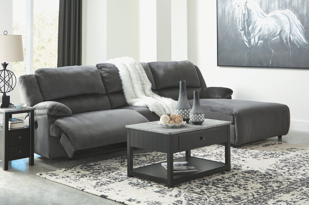 Clonmel 36505S11 Charcoal 3-Piece Power Reclining Sectional with Chaise