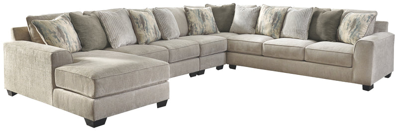 Ardsley 39504S7 Pewter 5-Piece Sectional with Chaise