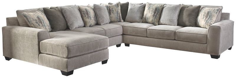 Ardsley 39504S1 Pewter 4-Piece Sectional with Chaise