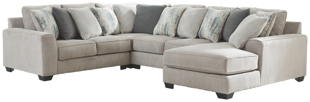 Ardsley 39504S10 Pewter 4-Piece Sectional with Chaise