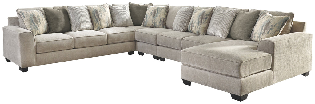 Ardsley 39504S8 Pewter 5-Piece Sectional with Chaise