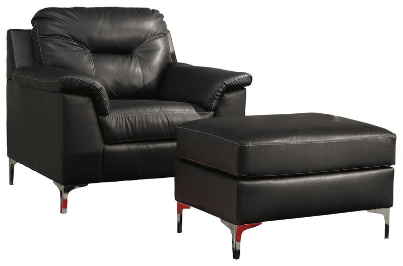 Tensas 39604 Black Chair and Ottoman