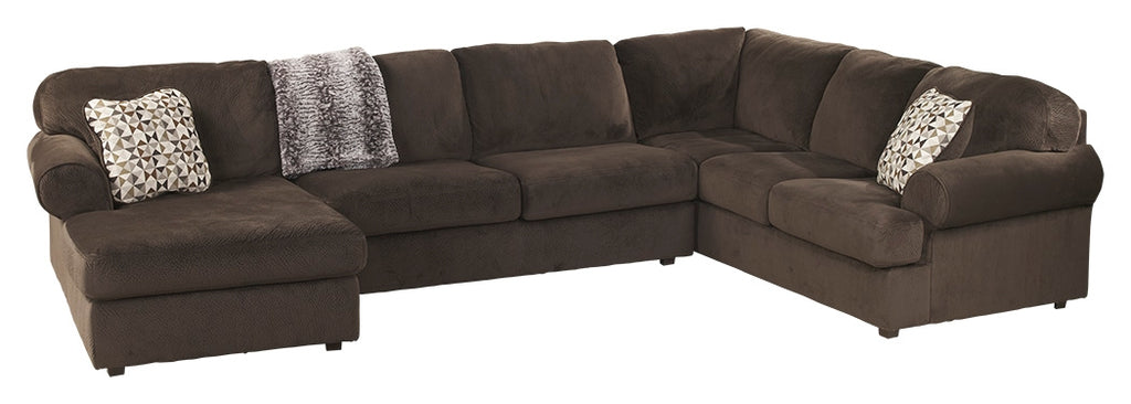 Jessa Place 39804S1 Chocolate 3-Piece Sectional with Chaise