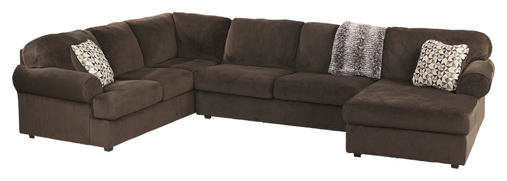 Jessa Place 39804S2 Chocolate 3-Piece Sectional with Chaise