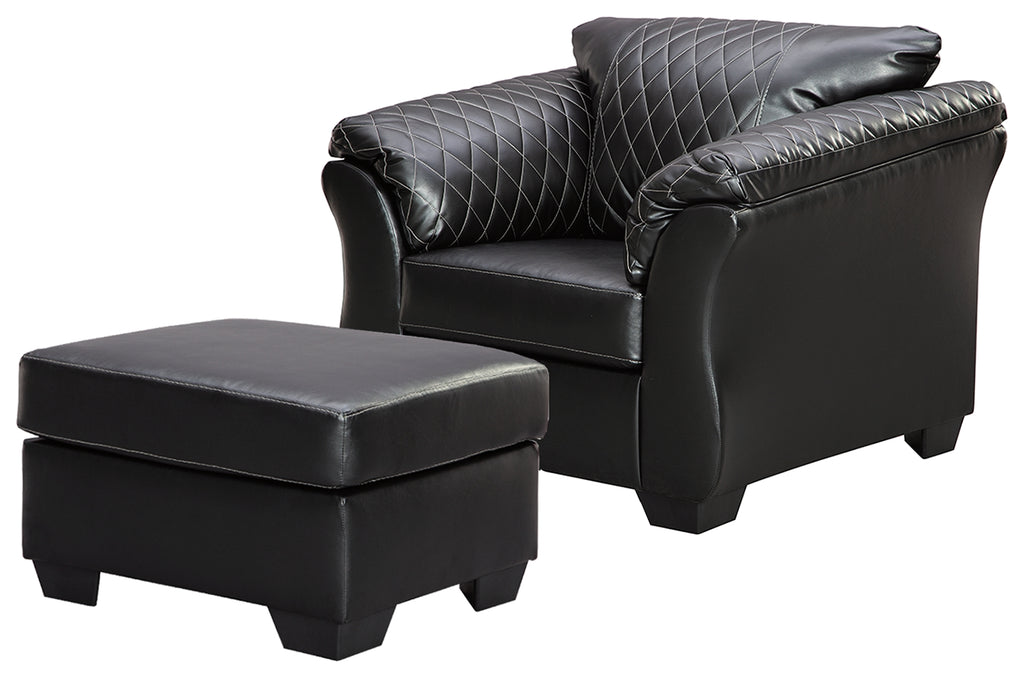 Betrillo 40502 Black Chair and Ottoman