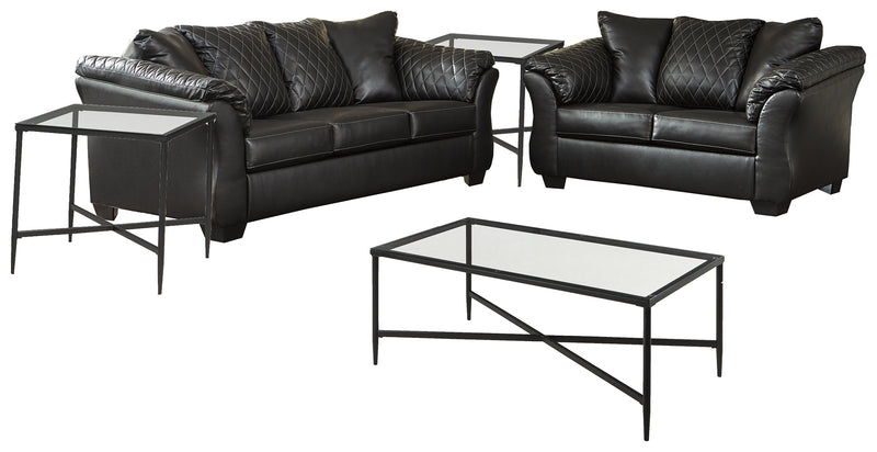 Betrillo 40502 Black 5-Piece Living Room Set