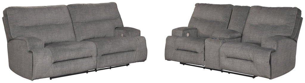 Coombs 45302 Charcoal Power Reclining 2-Piece Living Room Set