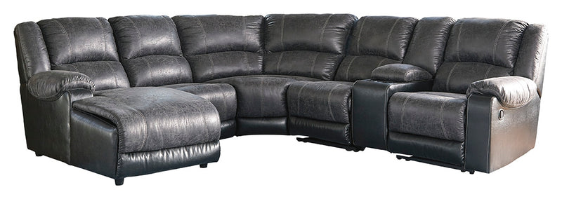 Nantahala 50302S2 Coffee 6-Piece Reclining Sectional with Chaise