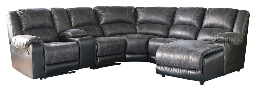 Nantahala 50302S4 Coffee 6-Piece Reclining Sectional with Chaise
