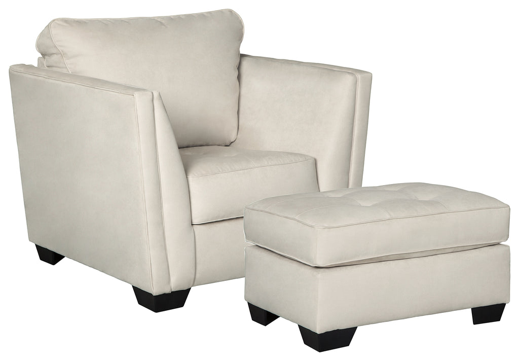 Filone 53402 Ivory Chair and Ottoman