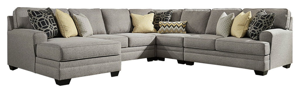 Cresson 54907S1 Pewter 5-Piece Sectional with Chaise