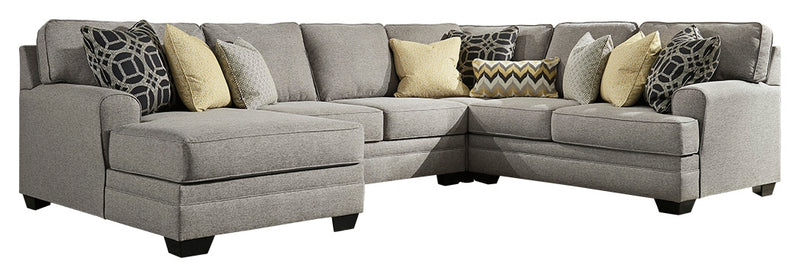 Cresson 54907S2 Pewter 4-Piece Sectional with Chaise