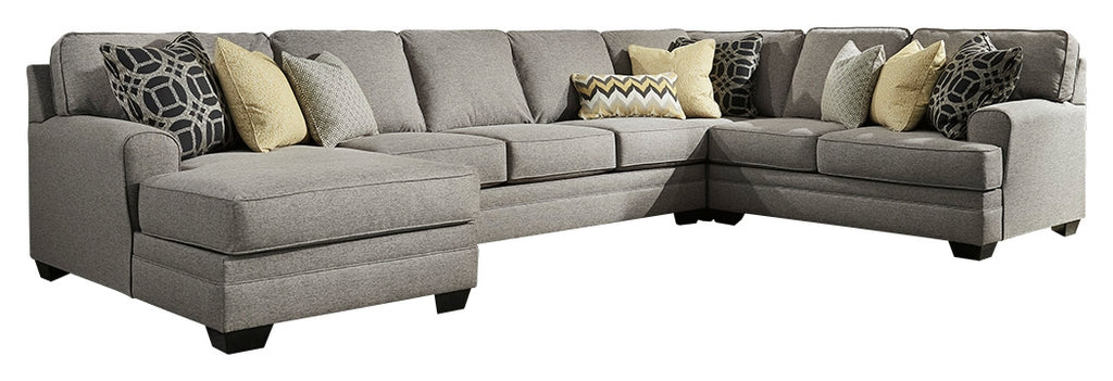 Cresson 54907S3 Pewter 4-Piece Sectional with Chaise
