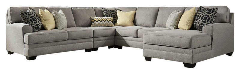 Cresson 54907S4 Pewter 5-Piece Sectional with Chaise