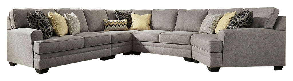 Cresson 54907S5 Pewter 5-Piece Sectional with Cuddler