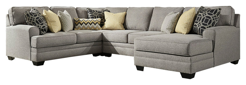 Cresson 54907S6 Pewter 4-Piece Sectional with Chaise