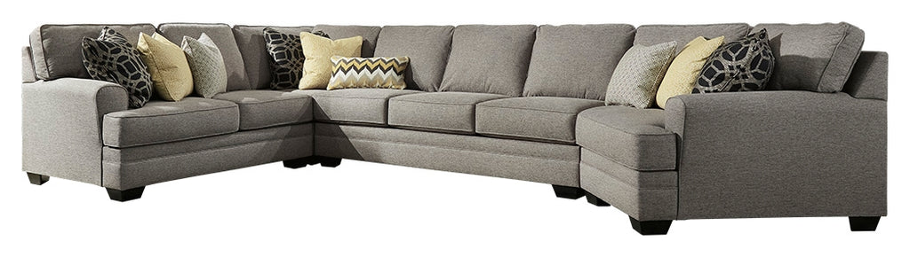 Cresson 54907S9 Pewter 4-Piece Sectional with Cuddler