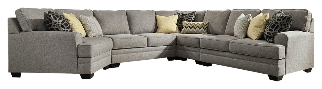 Cresson 54907S10 Pewter 5-Piece Sectional with Cuddler