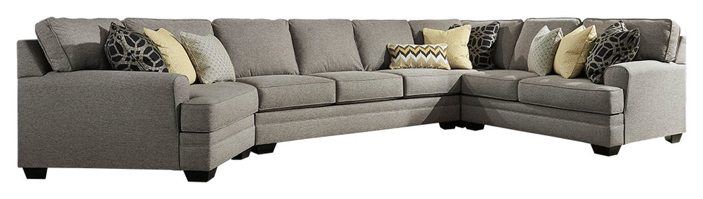 Cresson 54907S12 Pewter 4-Piece Sectional with Cuddler