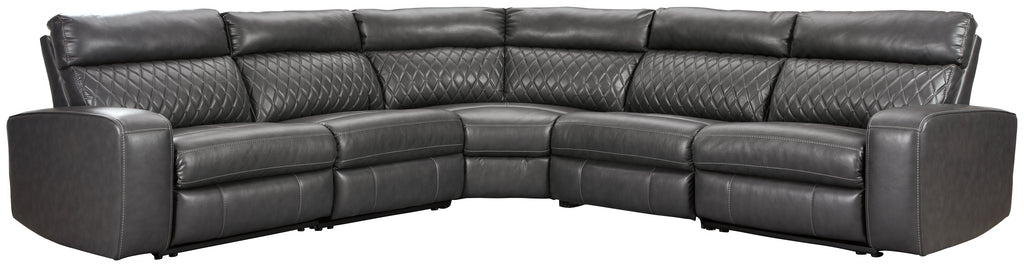 Samperstone 55203S1 Gray 5-Piece Power Reclining Sectional