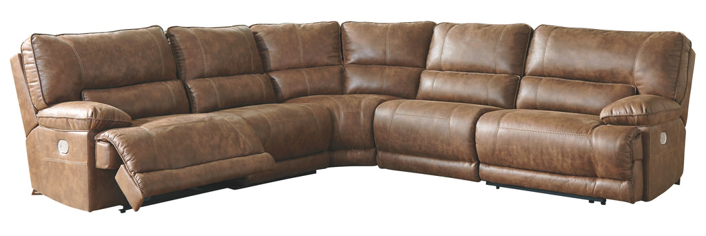 Thurles 55801S8 Saddle 5-Piece Power Reclining Sectional