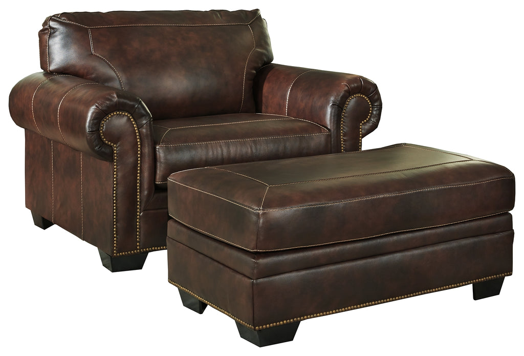 Roleson 58702 Walnut Chair and Ottoman