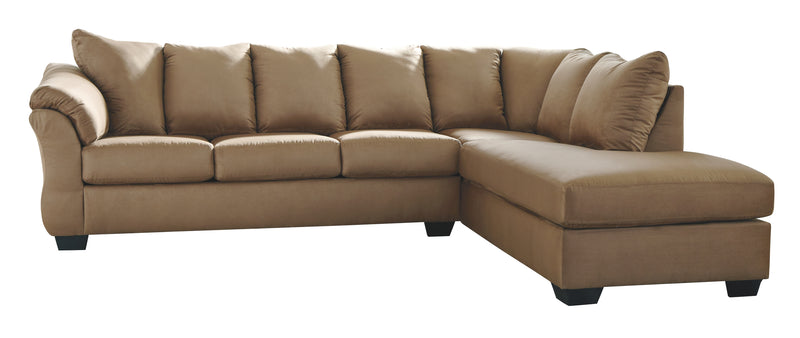 Darcy 75002S4 Mocha 2-Piece Sectional with Chaise