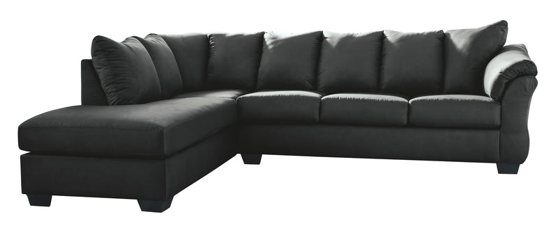 Darcy 75008S2 Black 2-Piece Sectional with Chaise