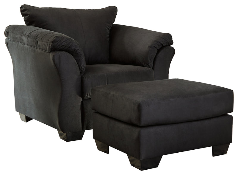 Darcy 75008 Black Chair and Ottoman