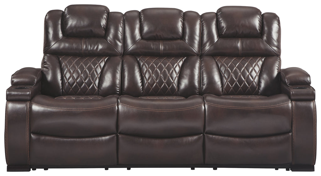 Warnerton 7540715 Chocolate PWR REC Sofa with ADJ Headrest