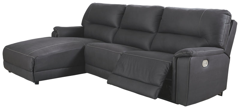 Henefer 78606S2 Midnight 3-Piece Power Reclining Sectional with Chaise