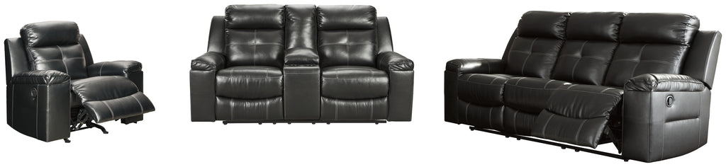 Kempten 82105 Black 3-Piece Living Room Set