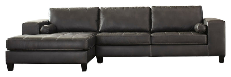 Nokomis 87701S1 Charcoal 2-Piece Sectional with Chaise