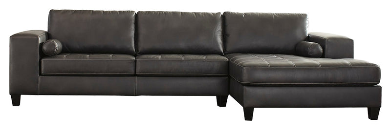 Nokomis 87701S2 Charcoal 2-Piece Sectional with Chaise