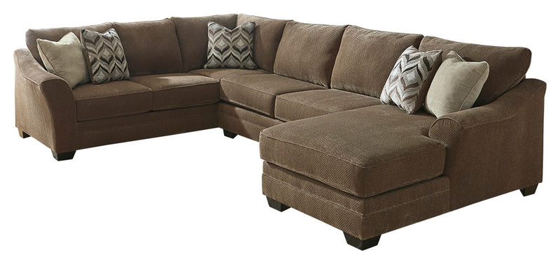 Justyna 89102S2 Teak 3-Piece Sectional with Chaise