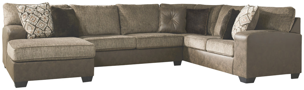 Abalone 91302S1 Chocolate 3-Piece Sectional with Chaise