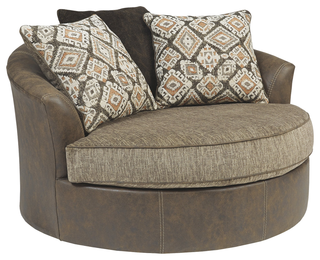 Abalone 9130221 Chocolate Oversized Swivel Accent Chair