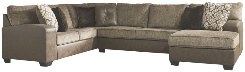 Abalone 91302S2 Chocolate 3-Piece Sectional with Chaise