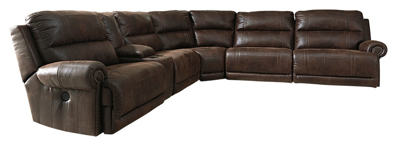 Luttrell 93101S8 Espresso 6-Piece Reclining Sectional