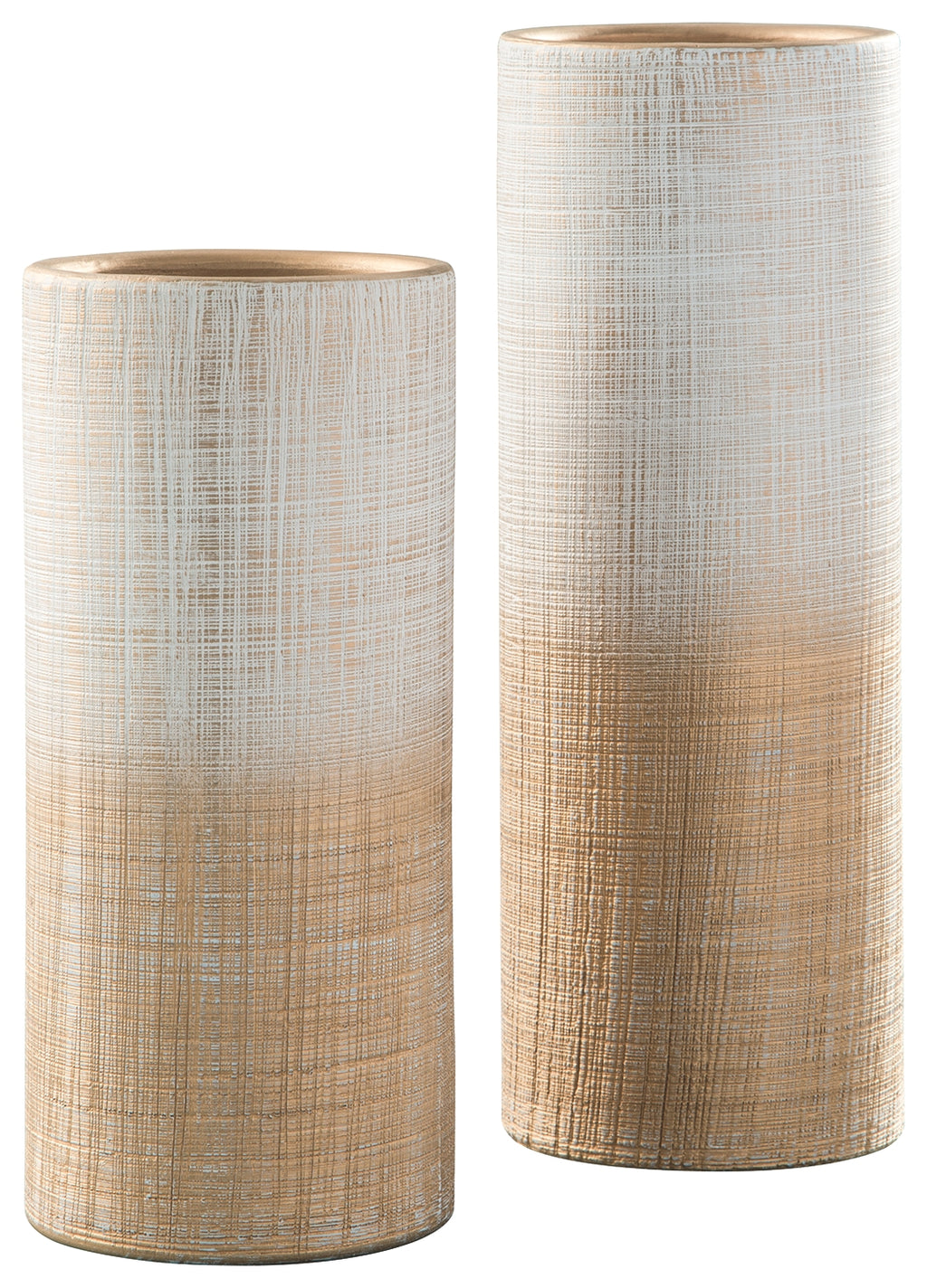 Dorotea A2000129 Gold FinishWhite Vase Set 2CN