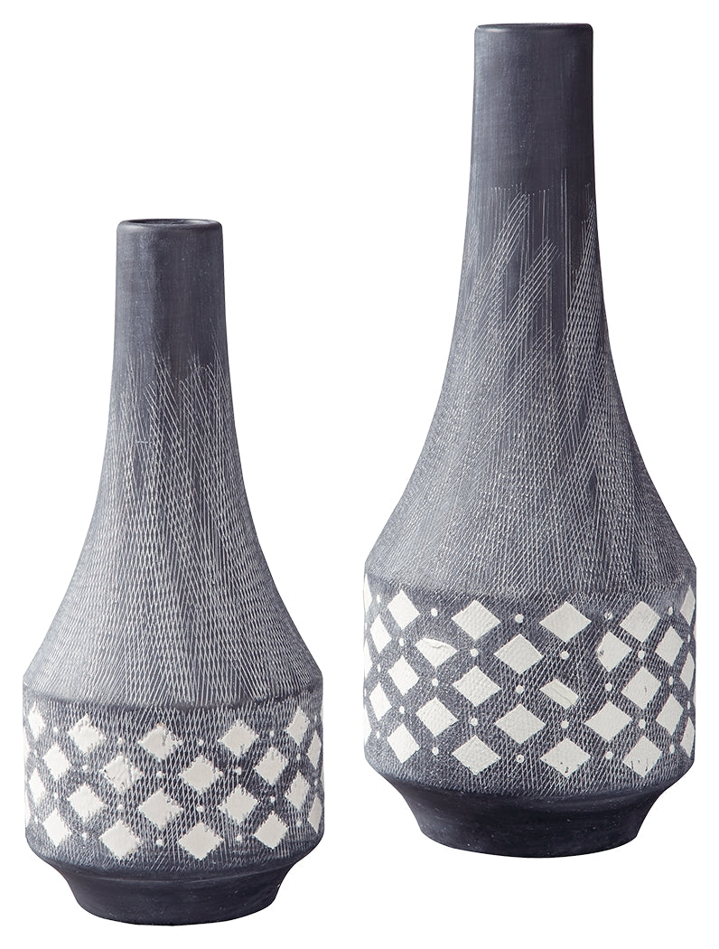 Dornitilla A2000262 BlackWhite Vase Set 2CN