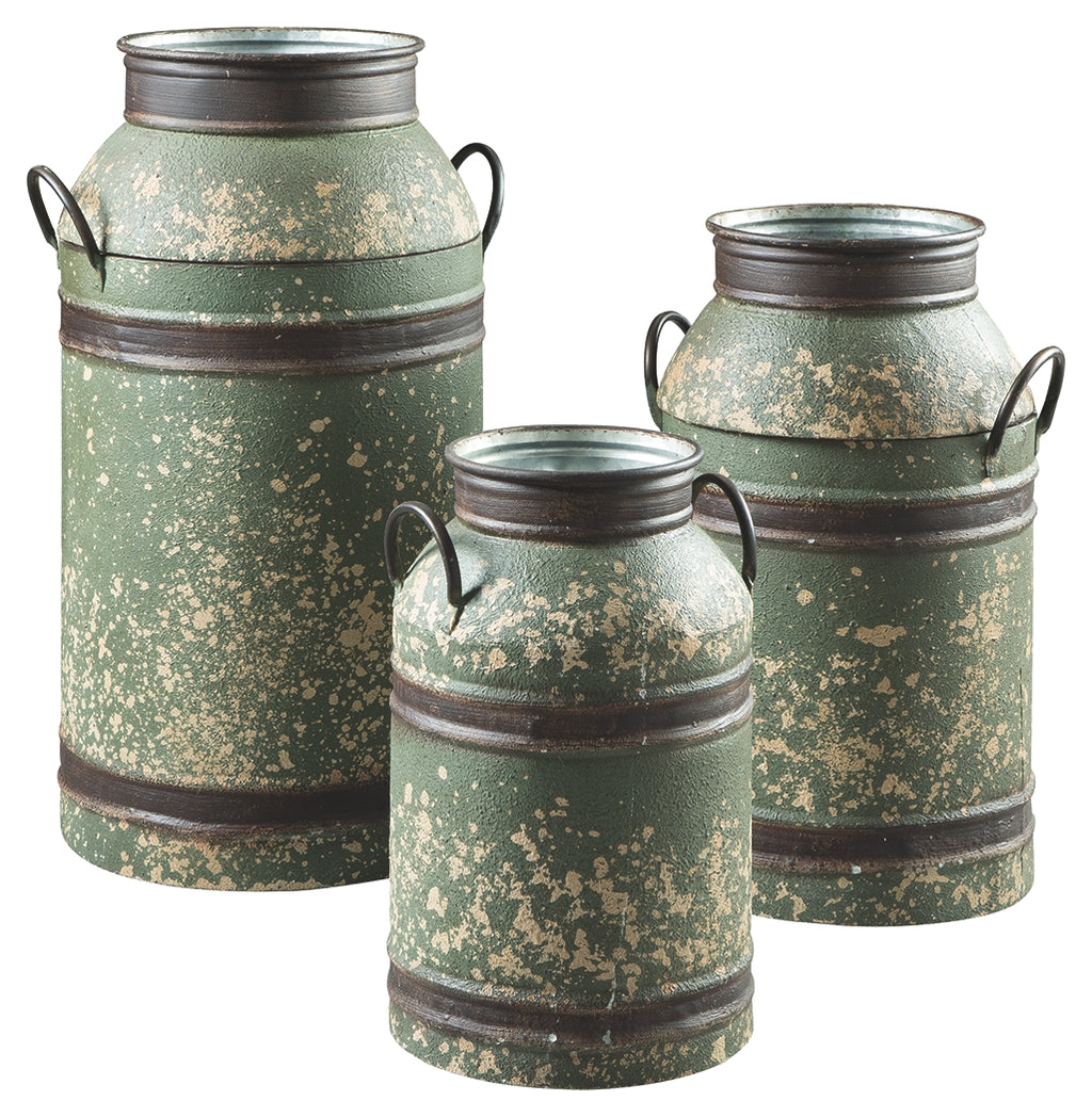 Elke A2000366 Antique Brown Milk Can Set 3CN