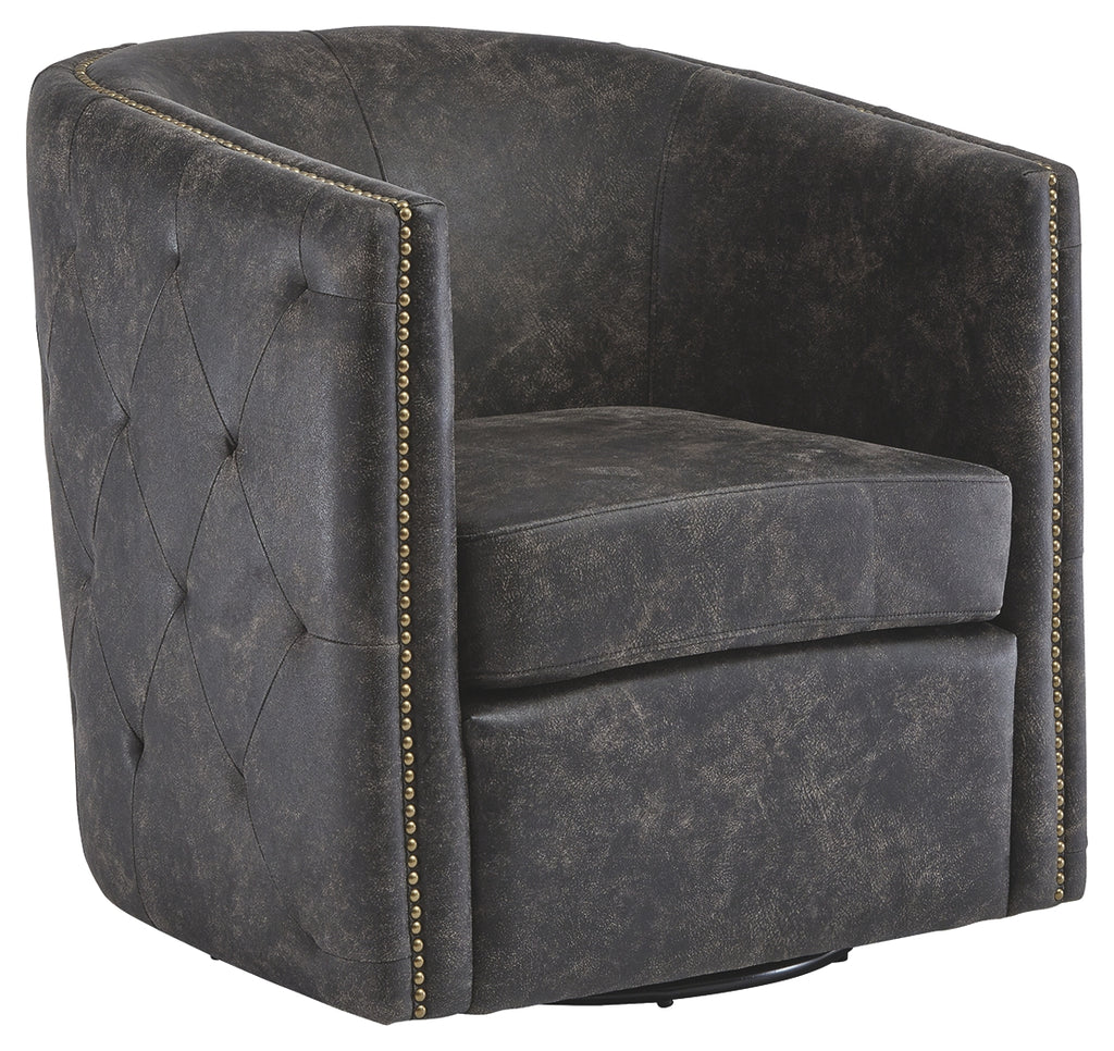 Brentlow A3000202 Distressed Black Swivel Chair