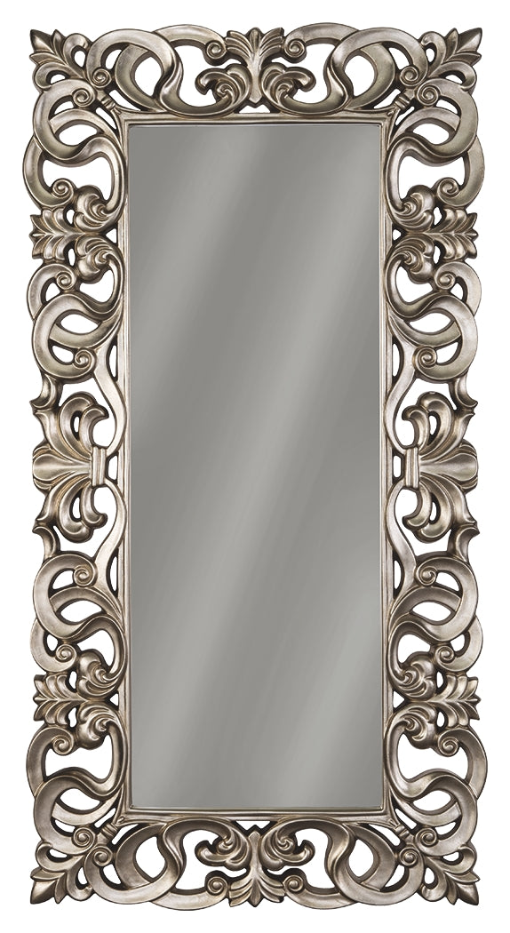 Lucia A8010123 Antique Silver Finish Floor Mirror