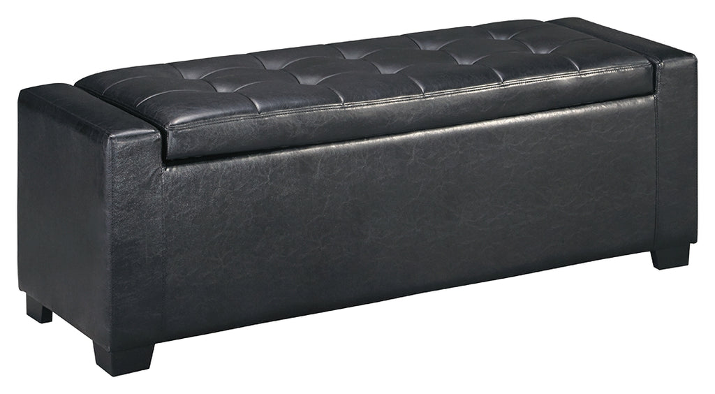 Benches B010-209 Black Upholstered Storage Bench