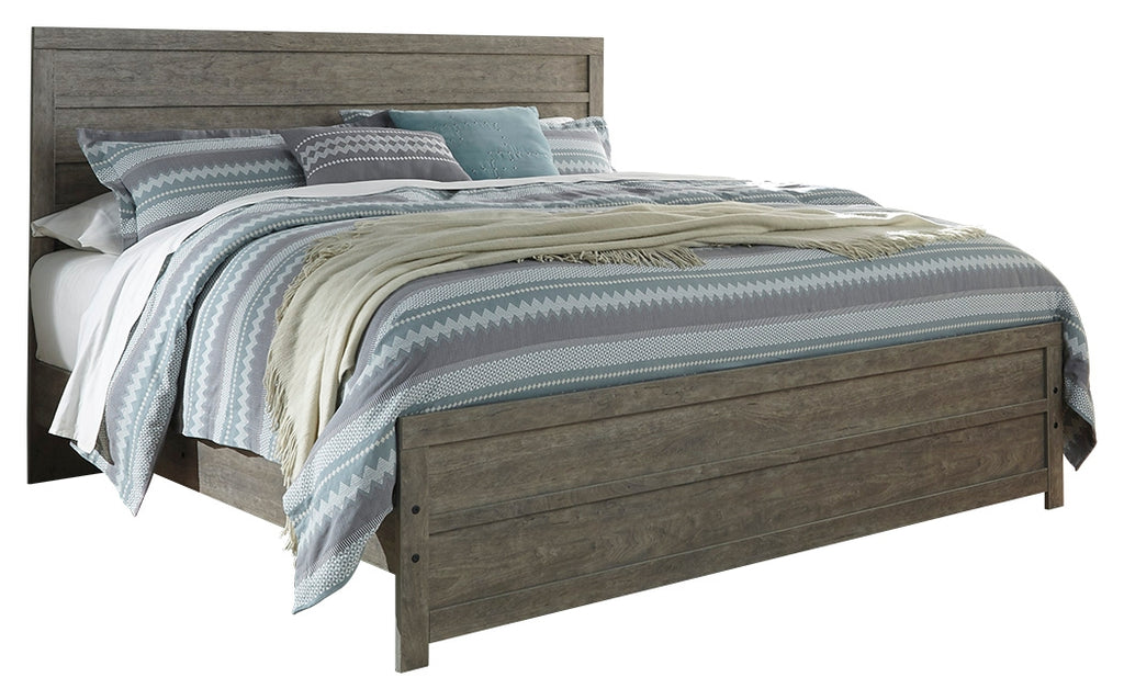 Culverbach B070B5 Gray King Panel Bed