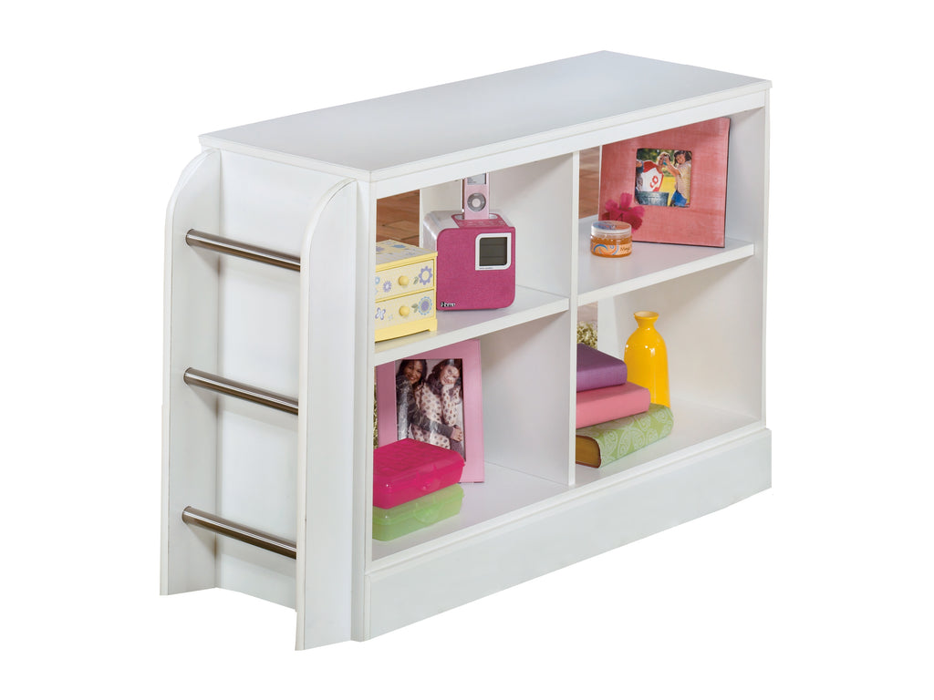 Lulu B102-17 White Loft Bookcase with Ladder