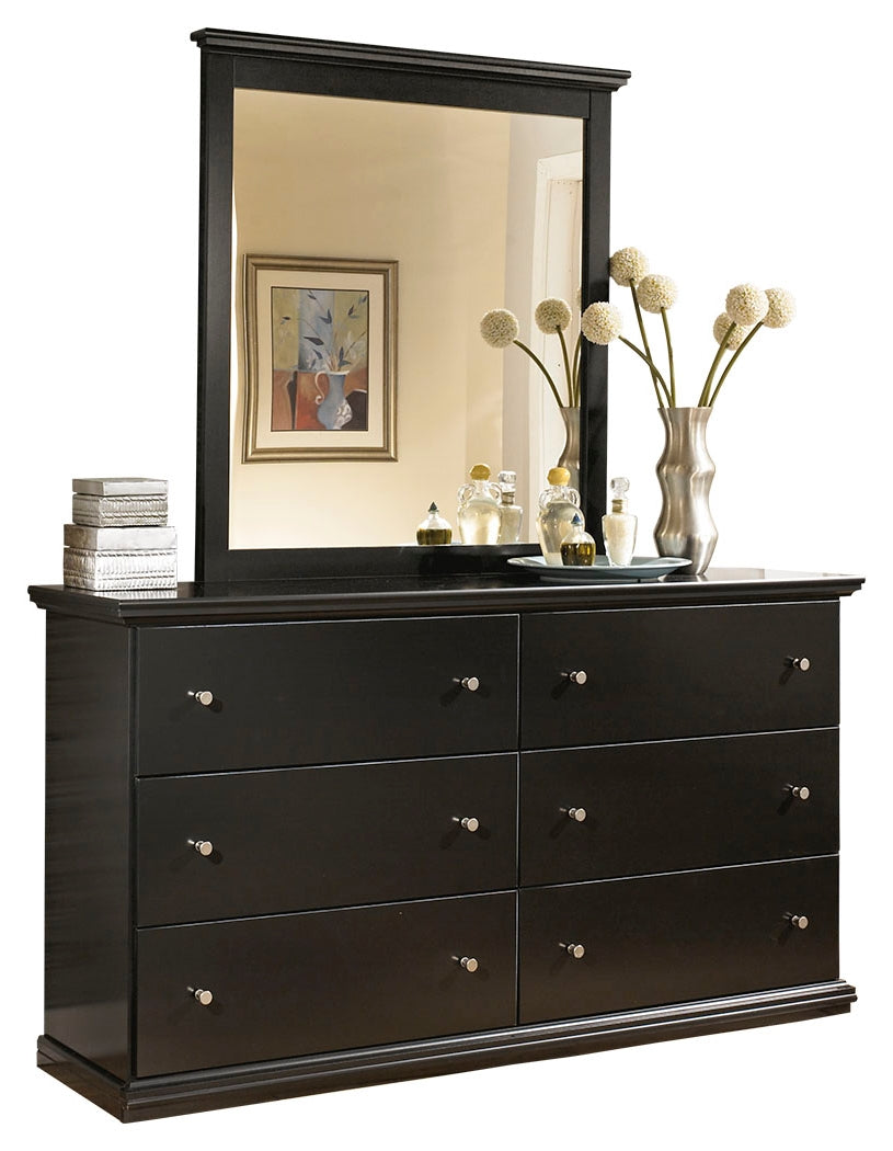 Maribel B138B1 Black Dresser and Mirror